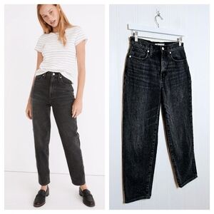 Madewell High Waist Baggy Tapered Jeans Mackinnon Wash 25P Petite Retro Denim